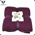 Alta qualidade 100% acrílico quente knitting cobertor throw